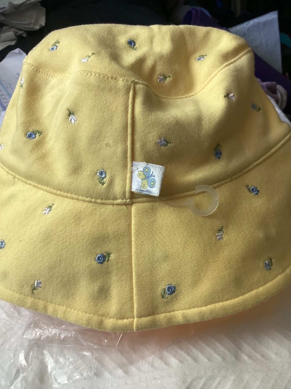 Gymboree Embroidered Flowers Yellow Sun Hat 18 mo - 3T Toddler VTG - Picture 4 of 6